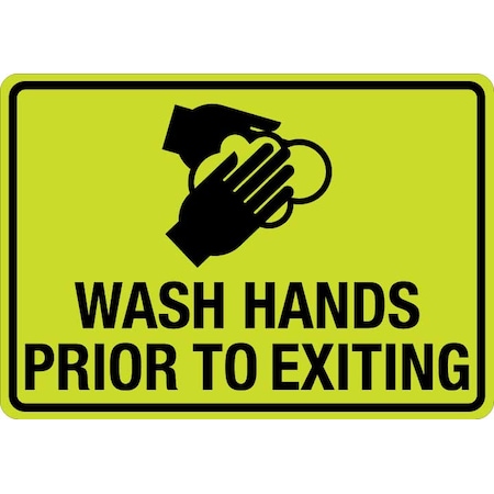 Sign, Wash Hands Prior To Exiting (W Sym), LCUV-0134ST-RA_10x7